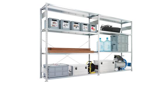 Steckregal-Anbaufeld CLIP verzinkt 2500x1300x600mm mit 5 Böden