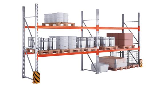 Paletten-Grundregal mit 3 Lagerebenen Holm 85/15 HxLxT 3300 x 1825 x 800mm