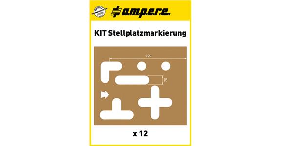Schablonensatz KIT Stellplatzmarkierung 12 Schablonen mit Markierungen