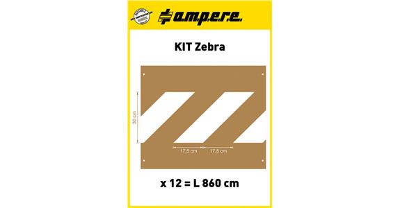 Schablonensatz KIT Zebra 12 Schablonen für 860 cm Zebrastreifen