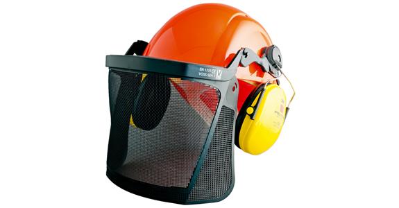 Schutzhelm Forst-Kombination mit Visier und Kapsel
