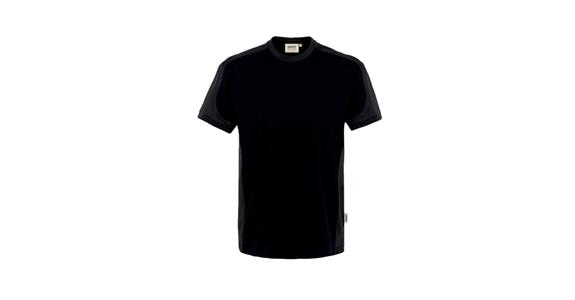 T-Shirt Contrast Mikralinar® schwarz/anthrazit Gr.L