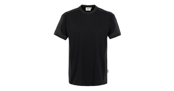 T-Shirt Contrast Mikralinar® schwarz/anthrazit Gr.M