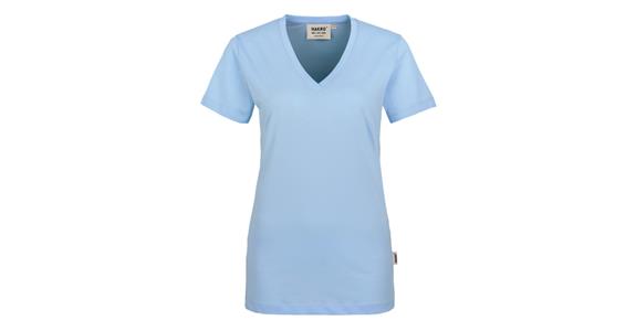Damen-V-Shirt Classic eisblau Gr. XL