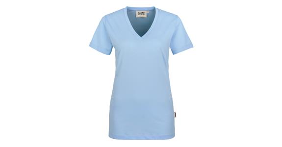 Damen-V-Shirt Classic eisblau Gr. L