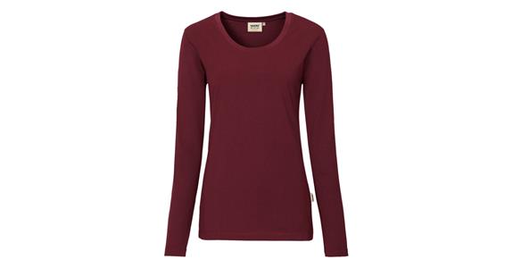Damen-Longsleeve Mikralinar weinrot Gr.XL