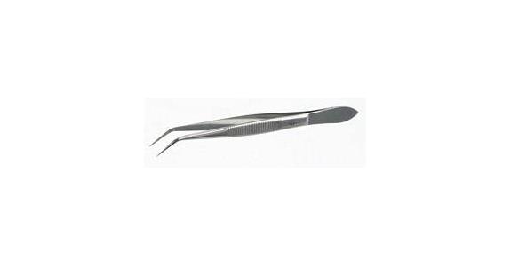 Pinzette spitz gebogen vernickelt 130 mm