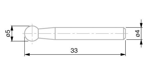 TESA Messeinsatz mit HM-Kugel 5 mm