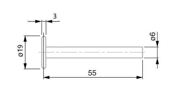 TESA Messeinsatz mit Hartmetall-Scheibe 19 mm