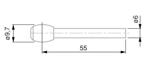 TESA Messeinsatz tonnenförmig 9,7 mm (für M12-M150)