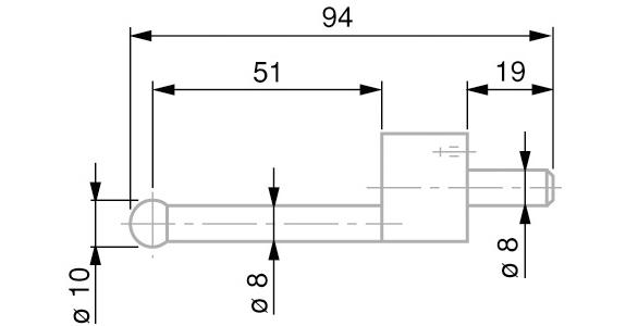 TESA Messeinsatz mit Hartmetall-Kugel 10 mm Durchmesser