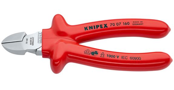 VDE-Seitenschneider DIN EN 60900 Griff tauchisoliert Zange verchromt 160 mm