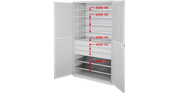 Großraumschrank 1950x1130x590 mm RAL 7035/5012 zum Selbsteinrichen