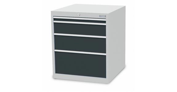 Schubladenschrank B705xT736xH819mm 4 Schubladen RAL 7016