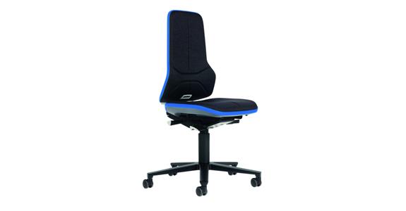 Arbeitsdrehstuhl Neon 2 Sitzhöhe 450-620mm Stoffpolster mit Rollen Flexband blau