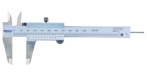 Präzisions-Taschenmessschieber 0-100 mm rostfrei mit Feststellschraube 0,05mm