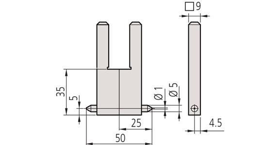 Innenmessung Ø1 mm (1 Paar)