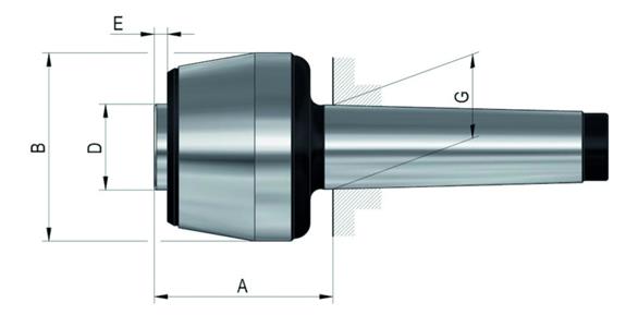 Mitlaufende Körnerspitze ohne Einsatz und Ausheber Gr. 102A MK2