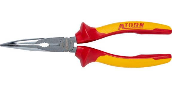 ATORN VDE-Flachrundzange 200 mm gebogen 2-Komponenten-Griff