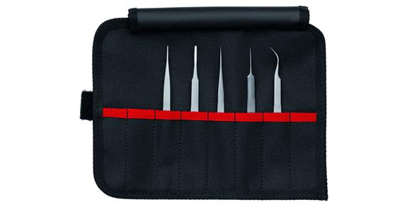 Präzisionspinzetten-Set, 5-teilig in Rolltasche