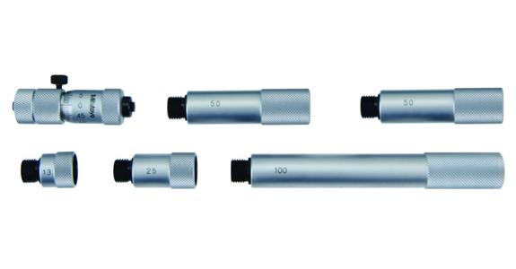 2-Punkt-Innenmessschraubensatz 50-300mm mit St-Messflächen und 5 Verlängerungen