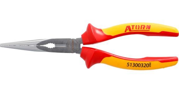 ATORN VDE-Flachrundzange 200 mm gerade 2-Komponenten-Griff