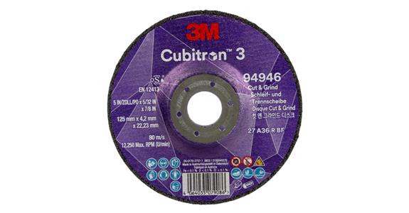 Schrupp-/Trennscheibe 3M™ Cubitron™ 3 Cut and Grind  36+ 125mm x 4,2mm