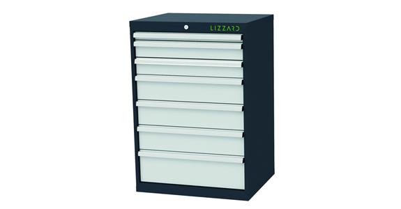 LIZZARD Schubladenschrank 7 Schubladen B700xT575xH1020mm RAL7016/7035