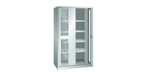 Schwerlastschrank mit 2 Sichtfenster-Einschwenktüren 1146x690x1950mm RAL 7035