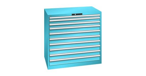 Schubladenschrank 1023x725x1000mm 10 Schubladen 1x50/2x75/7x100  RAL 5012