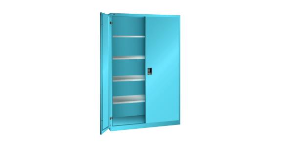 Flügeltürschrank BxTxH 1250x500x1950mm 4 Fachböden RAL 5012