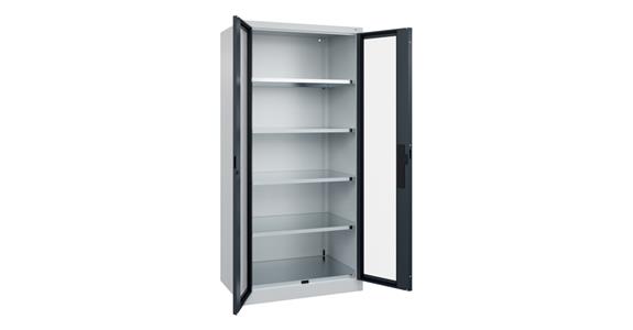 Flügeltür-Werkzeugschrank Acurado, Sichtfenstertüren, 1950x930x600mm 7035/7016