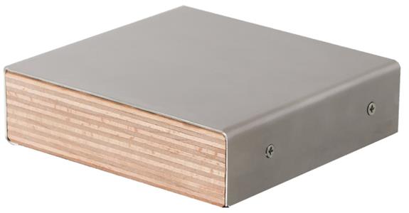 Arbeitsplatte Buche Multiplex mit Edelstahlabdeckung 2000x750x40mm
