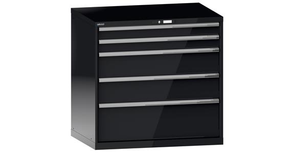 Schubladenschrank 1023x725x1000mm 5 Schubladen 2x100/2x200/1x300mm RAL 7016