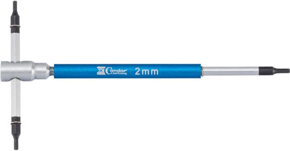 6kant-Stiftschlüssel mit T-Griff 125x65 mm SW 2,0