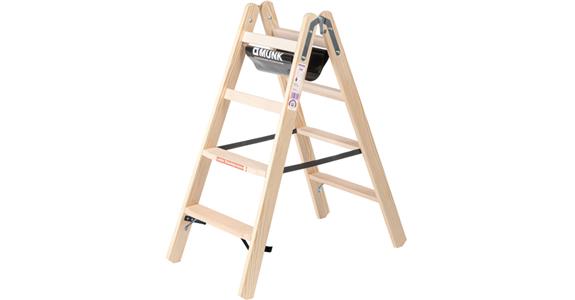 Stufen-Stehleiter aus Holz 2x 4 Stufen Arbeitshöhe 2,50 m