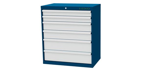 Lizzard Schubladenschrank 6 Schubladen B900xT575xH1020mm RAL5012/7035