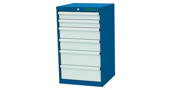 Lizzard Schubladenschrank 6 Schubladen B600xT575xH1020mm RAL5010/7035