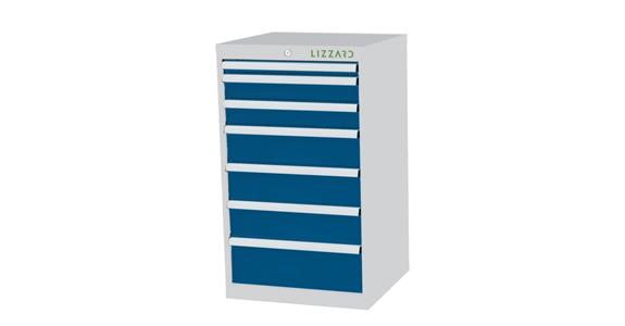 Lizzard Schubladenschrank 7 Schubladen B600xT575xH1020mm RAL7035/5010