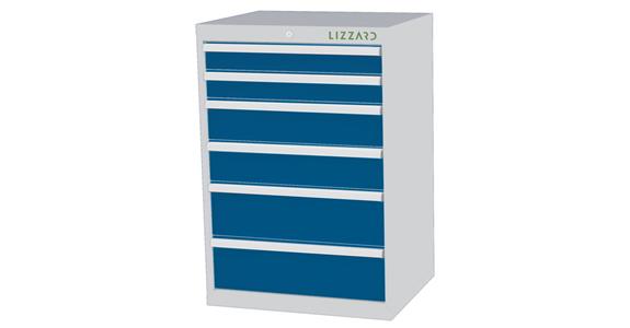 Lizzard Schubladenschrank 6 Schubladen B700xT575xH1020mm RAL7035/5010