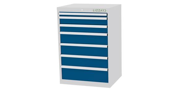Lizzard Schubladenschrank 7 Schubladen B700xT575xH1020mm RAL7035/5010