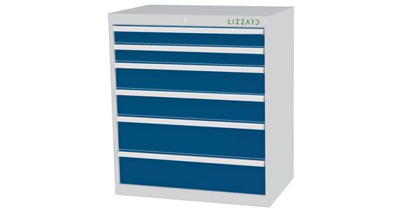 Lizzard Schubladenschrank 6 Schubladen B900xT575xH1020mm RAL7035/5010