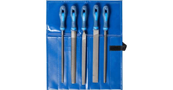 Werkstattfeilen-Satz 5-tlg. Rolltasche 250mm H3 Feinbearbeitung/Schlichten