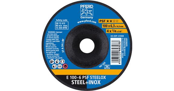 Schruppscheibe PSF STEELOX E 100x6,3x16 mm