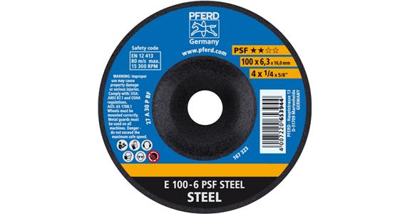 Schruppscheibe PSF STEEL E 100x6,3x16 mm