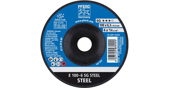 Schruppscheibe SG STEEL E 100x6,3x16 mm