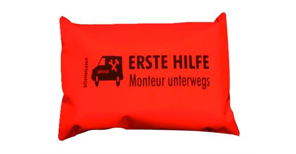Erste Hilfe Tasche mit Reißverschluss Monteur unterwegs orange 210 x 140 mm