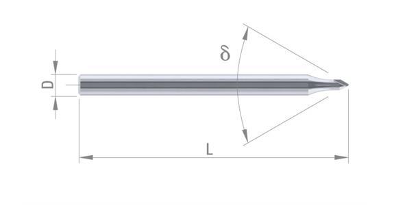 VHM- 3/4 Gravierfräser 35° R 0,15