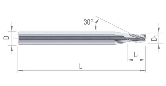 VHM-Schaftfräser 7234 TiAlN Dm 2,00mm Z3